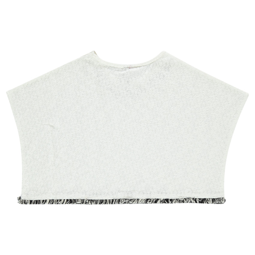 Sudadera de capa con efecto crepé y bordado 