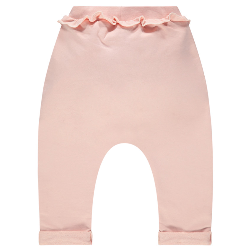 Pantalón de chándal de felpa lisa con detalles estampados 