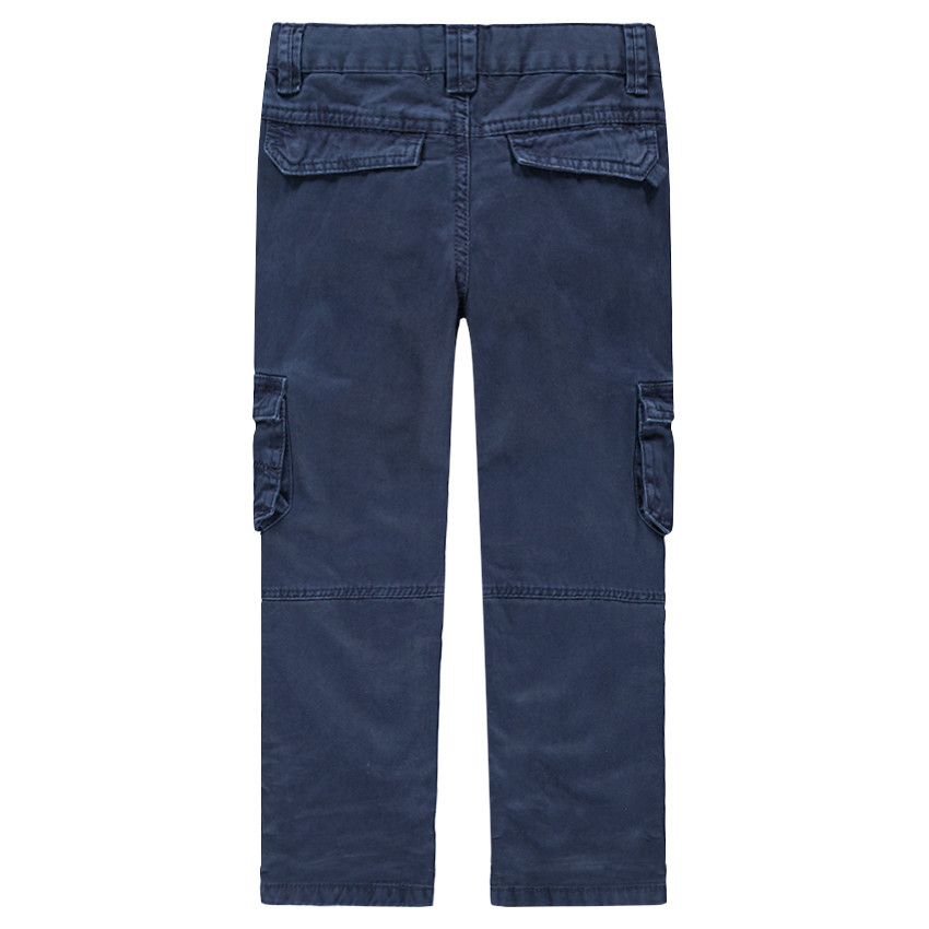 Pantalón de algodón teñido con amplios bolsillos con solapa 