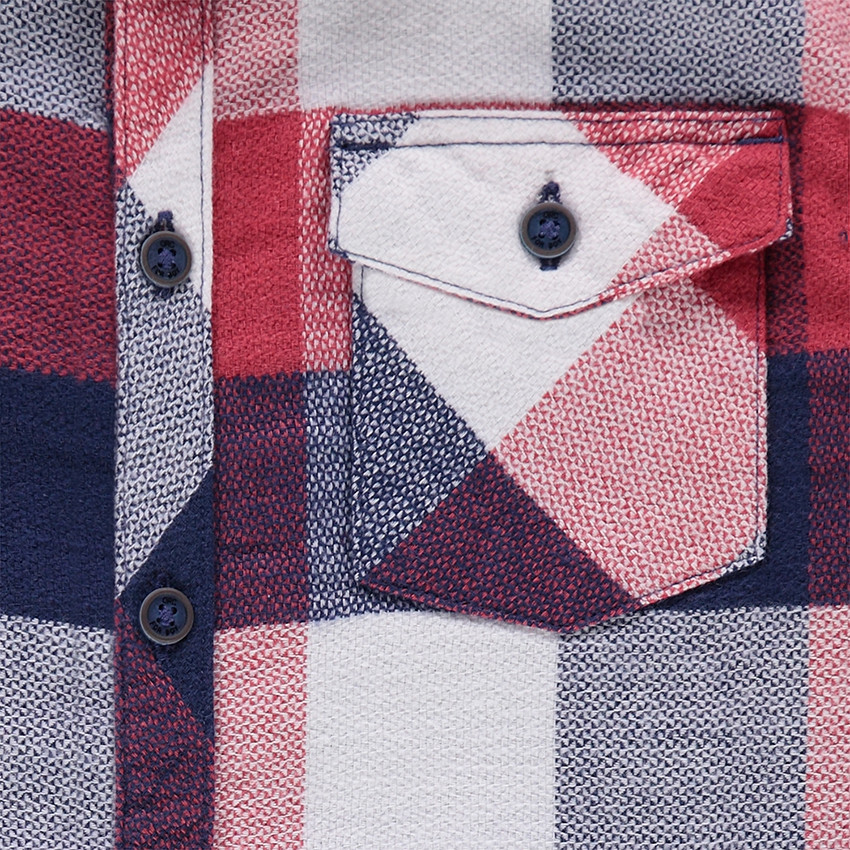 Júnior - Camisa de manga larga a cuadros con bolsillo 