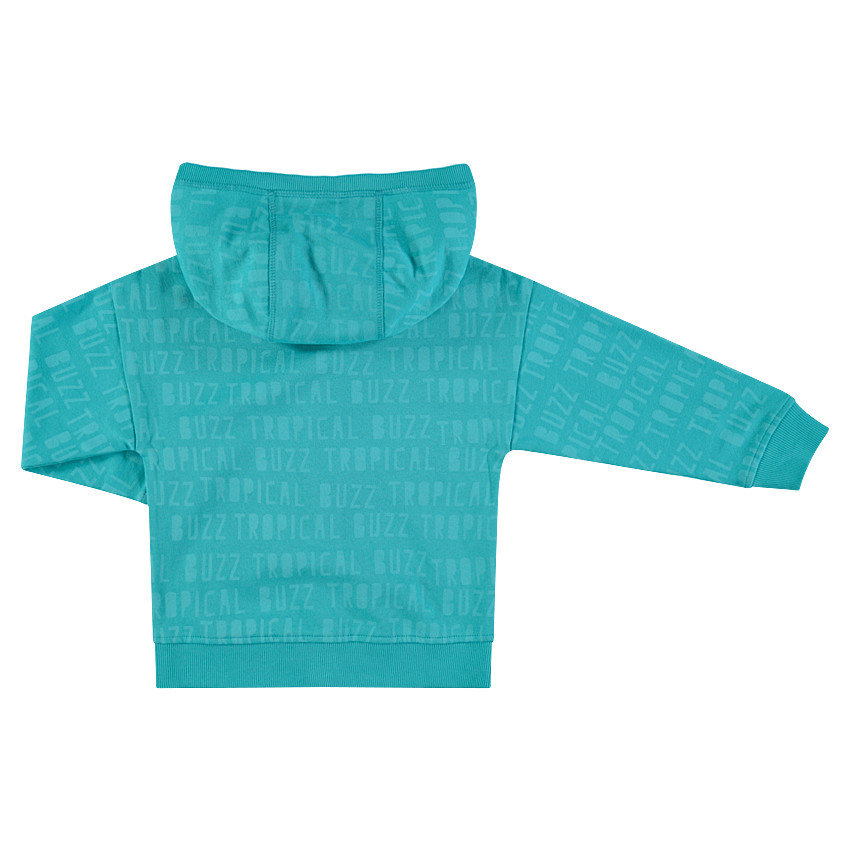 Chaqueta con capucha de felpa copn inscripciones all over 