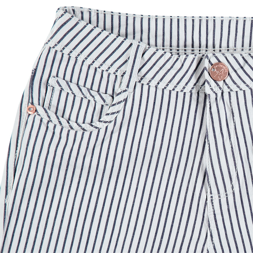 Júnior - Pantalón de sarga con rayas verticales all over 