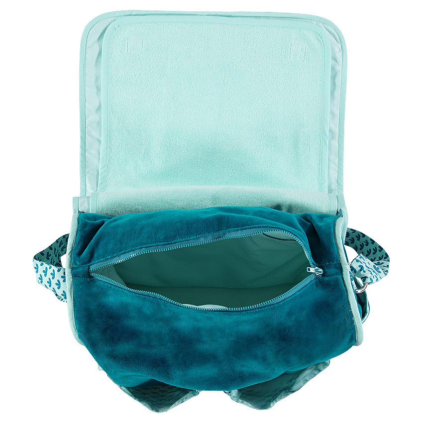 Bolsa de terciopelo suave con bolsillos estampados 