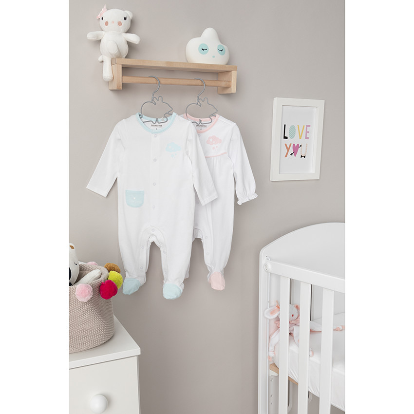 Pelele en algodon bio print nubes 