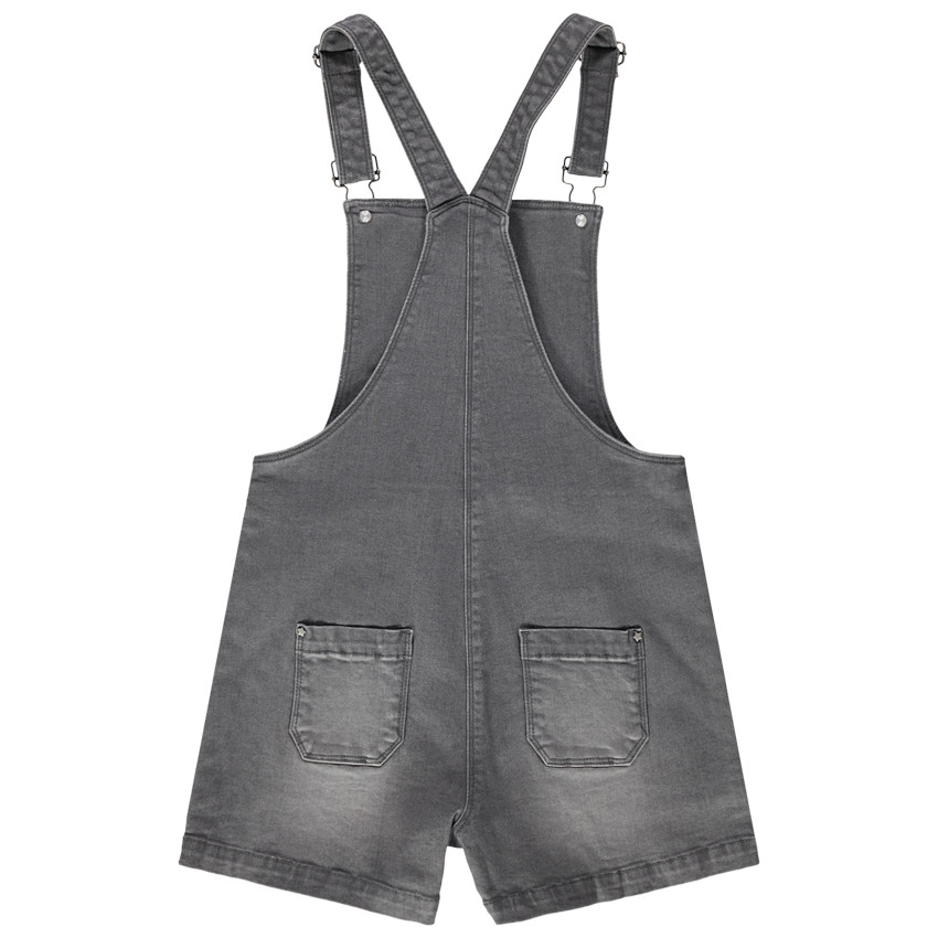 Júnior - Vestido vaquero con efecto desgastado con parches y bandas plateadas  Additional Júnior - Vestido vaquero con efecto desgastado con parches y bandas plateadas