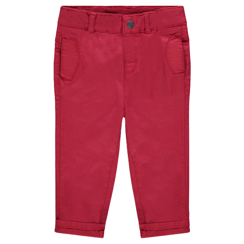 Pantalón de sarga lisa teñida 