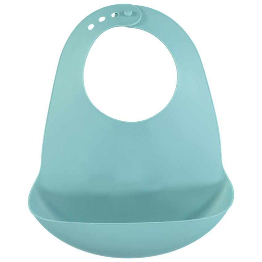 Babero rigido con bolsillo recoje migas - Azul 