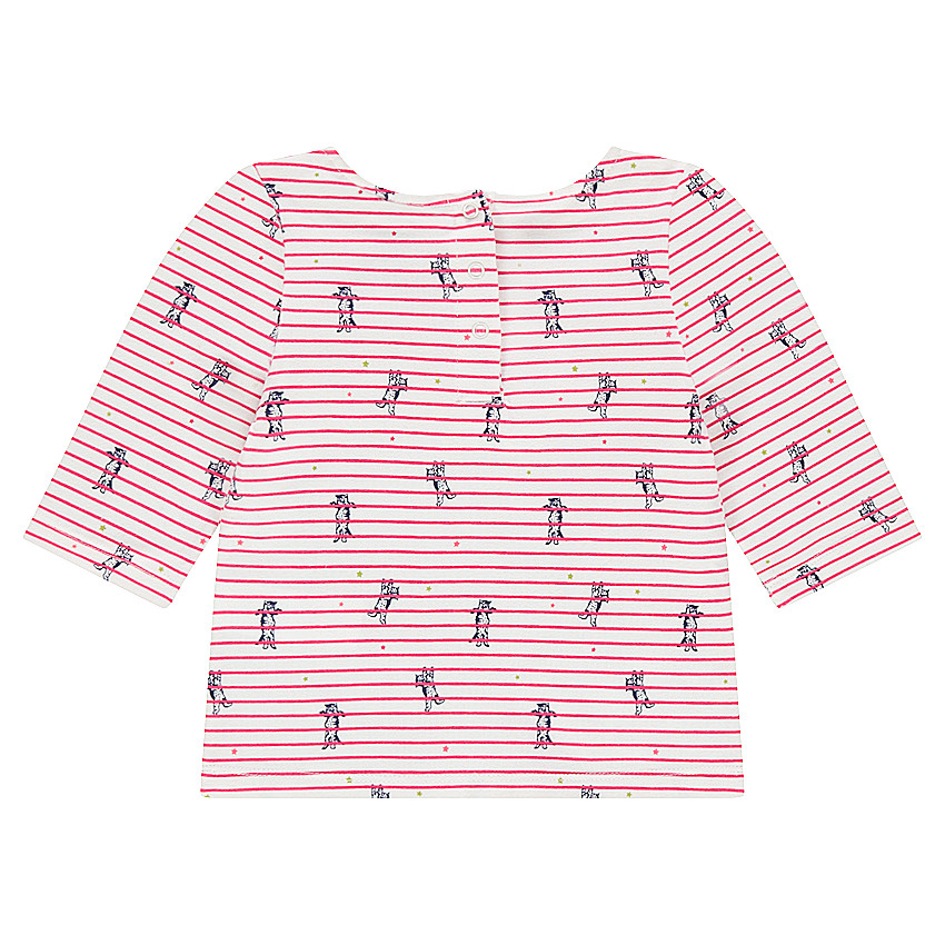 Marinera con volantes y rayas con estampado all over 