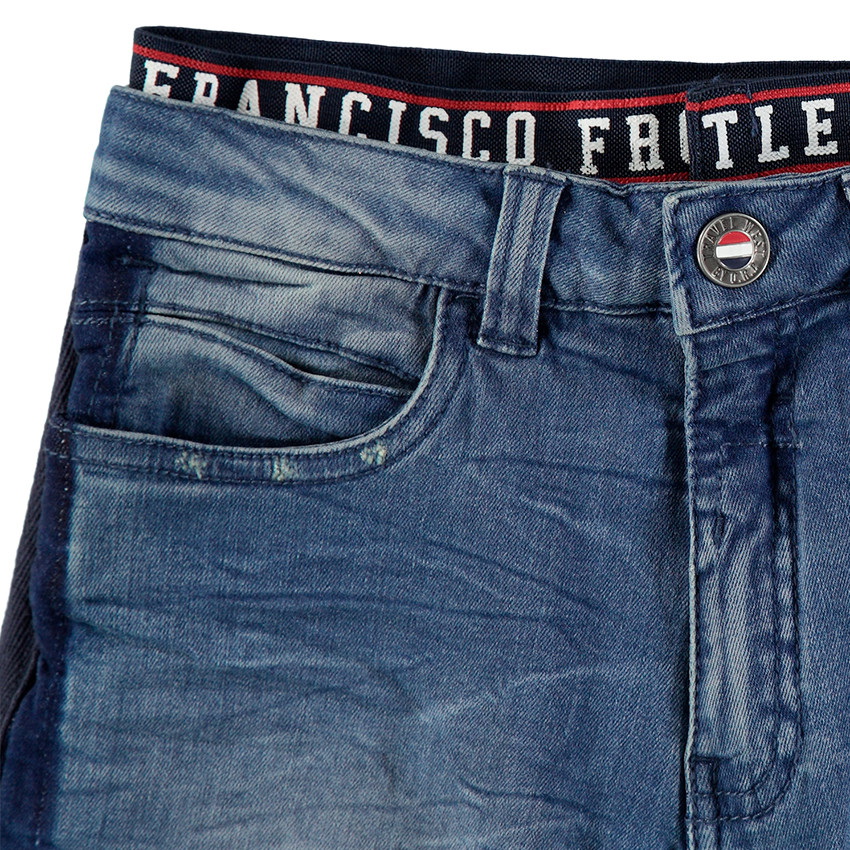 Junior - Bermudas vaqueras de efecto desgastado y arrugado con doble cintura 