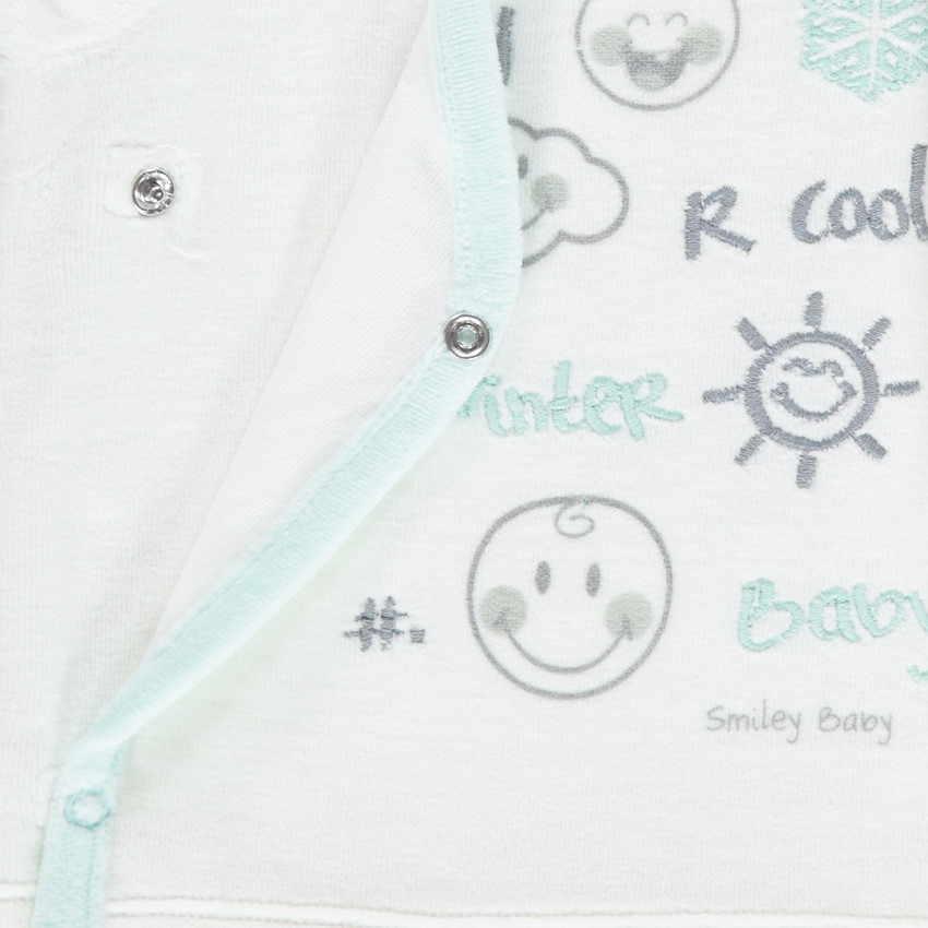 Pijama de terciopelo estampado ©Smiley Baby 
