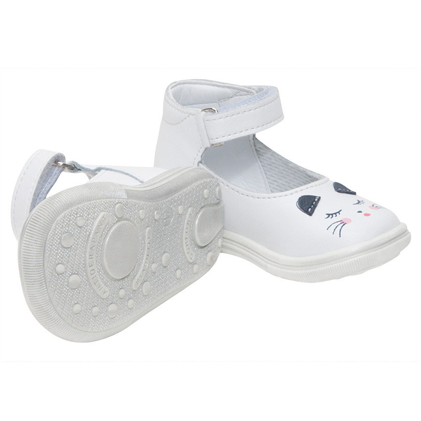 Merceditas de cuero con tira de velcro y estampado de gato  Additional Merceditas de cuero con tira de velcro y estampado de gato