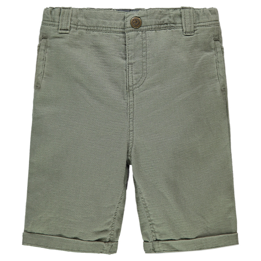 Bermudas de algodón de fantasía caqui 