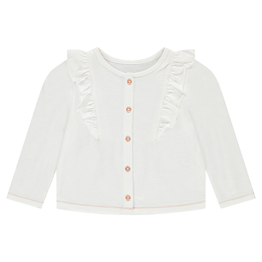 Chaqueta de felpa lisa con volantes  Additional Chaqueta de felpa lisa con volantes