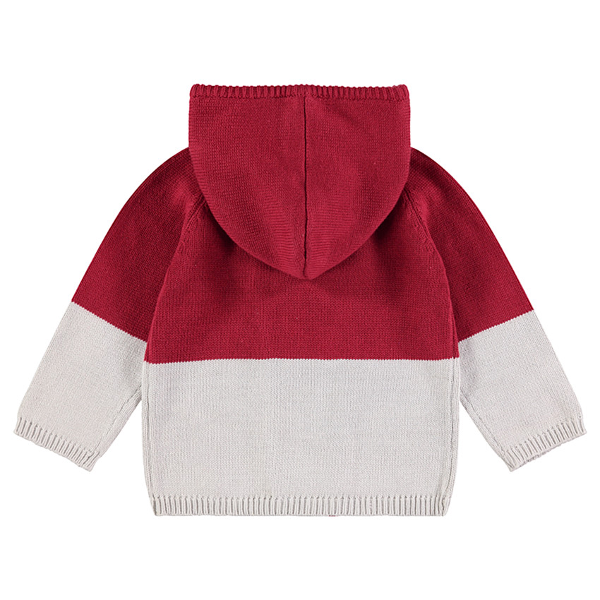 Chaqueta de punto bicolor con doble botón 