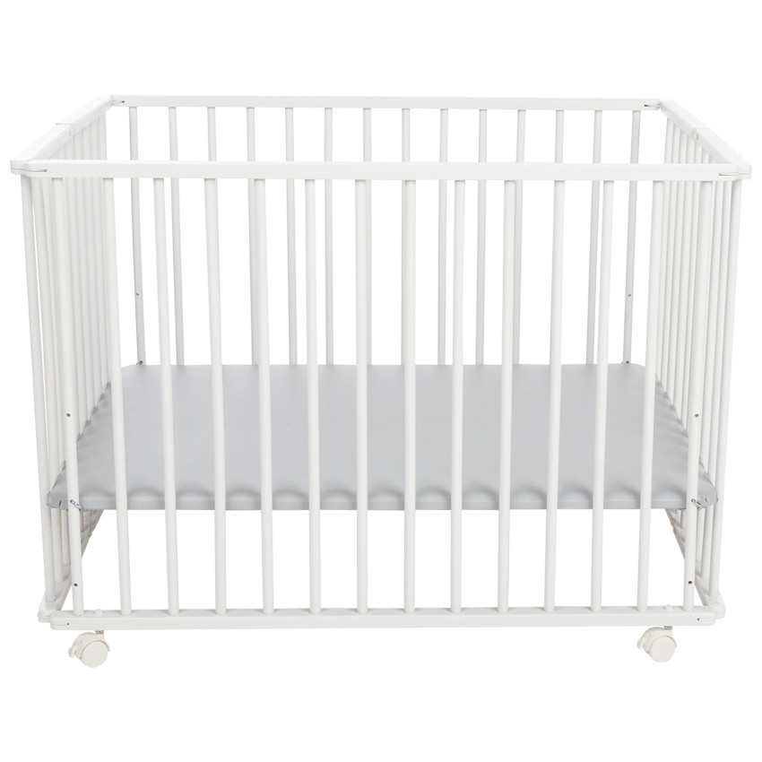 Parque plegable de madera - Blanco 