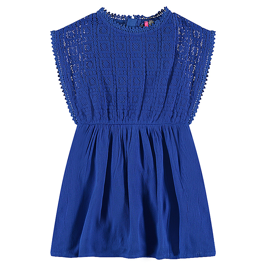 Vestido sin mangas de crespón y encaje 