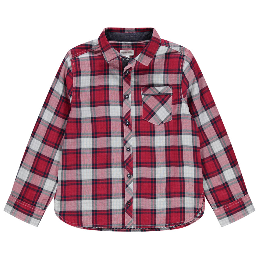 Camisa de manga larga de cuadros estilo leñador  