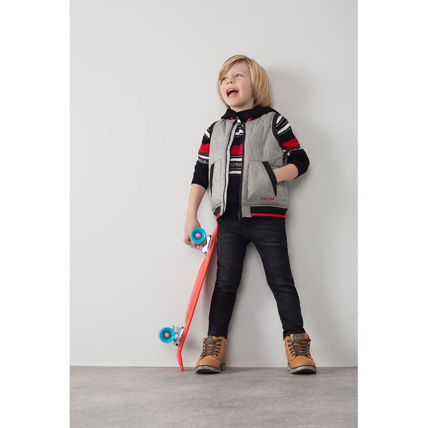 Jersey con capucha de punto con rayas que contrastan 