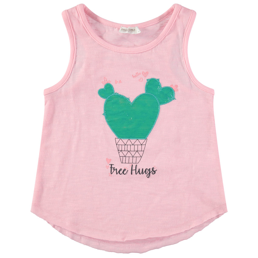 Camiseta rosa con cactus y mensaje estampados   Additional Camiseta rosa con cactus y mensaje estampados