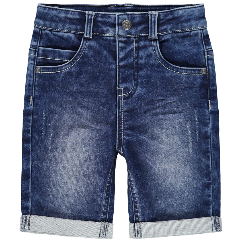 pantalon corto  vaquero efecto used à bolsillos 