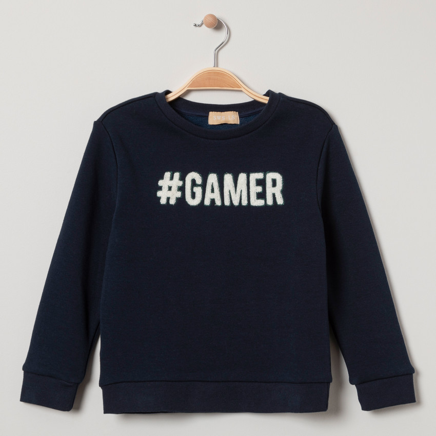 Sudadera de felpa con inscripciones bordadas 