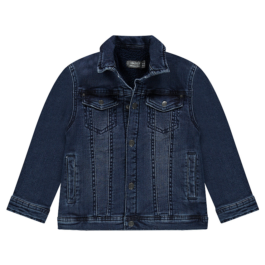 Junior - Veste en jeans effet used doublée sherpa 