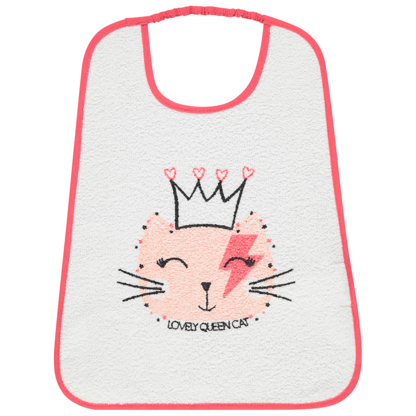 Babero de rizo con estampado gato 