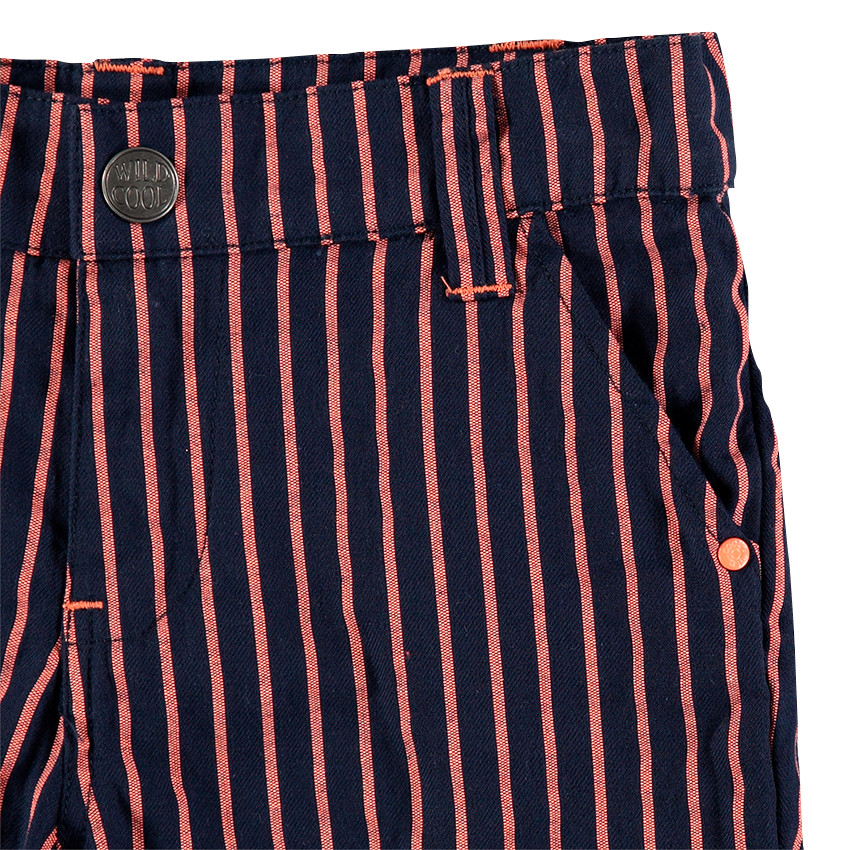 Bermudas de algodón de rayas que contrastan 