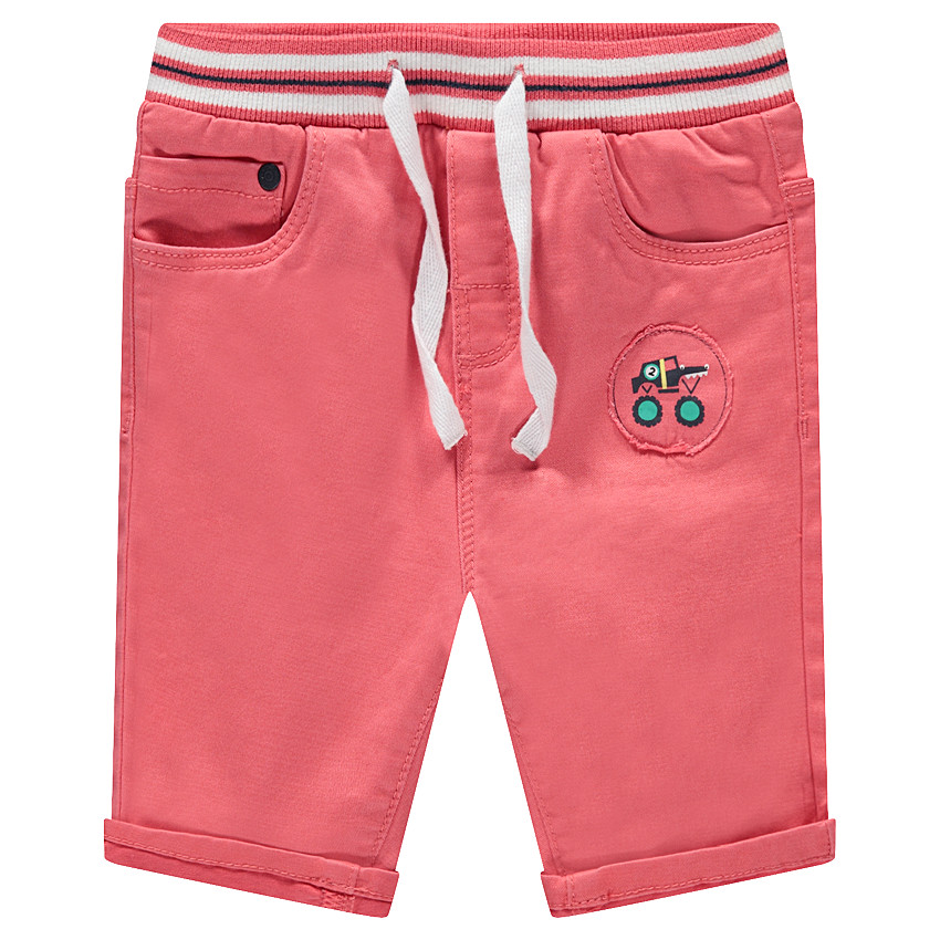 Bermudas de algodón teñido con cintura elástica 