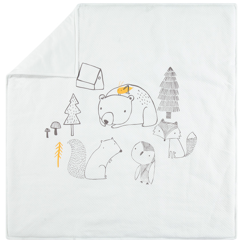 Manta estampado animales del bosque - 80x80cm 