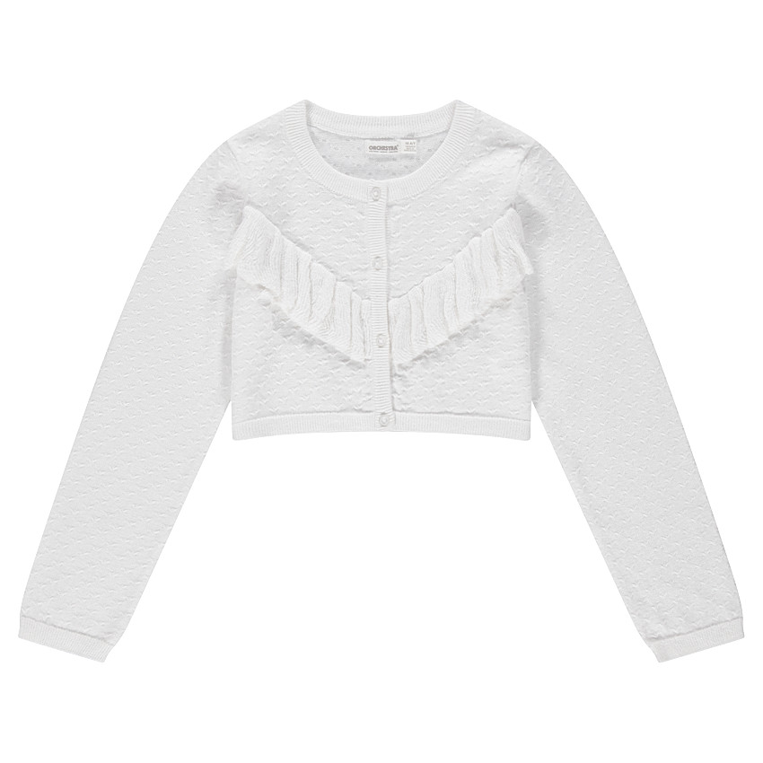 Júnior - Chaqueta de punto de fantasía con volante 