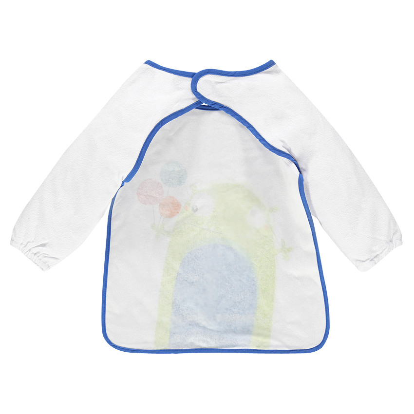 Babero manga larga de rizo con forro de pvc estampado fantasía 