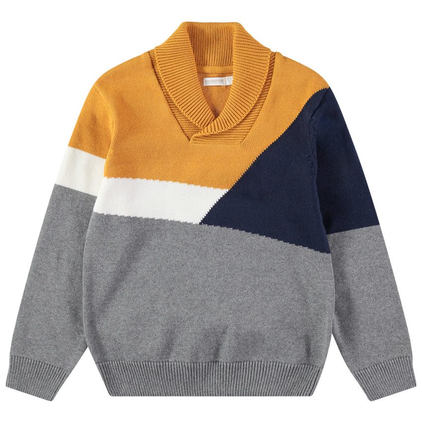 Jersey de punto con dibujos geométricos de jacquard 