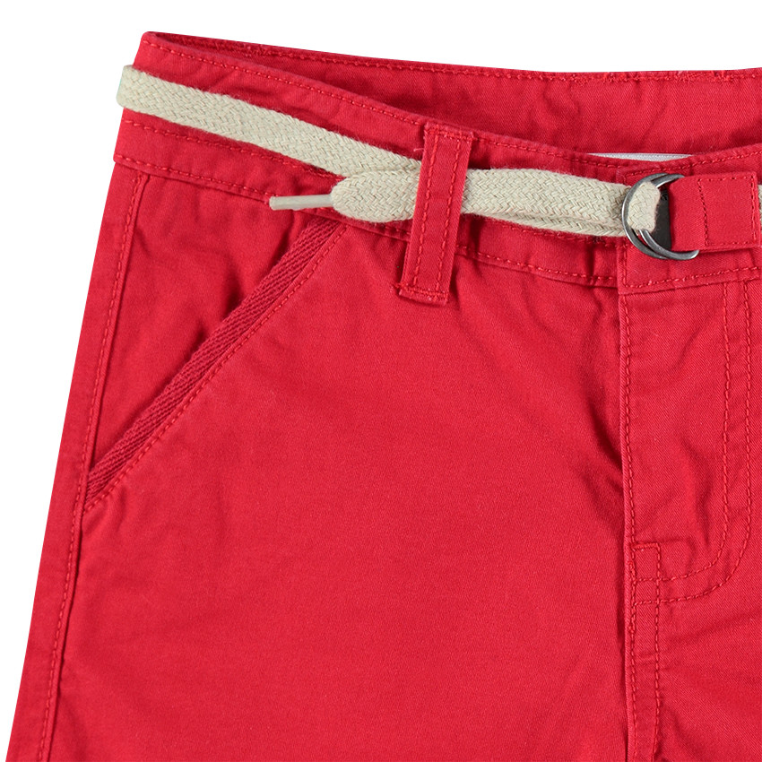 Bermudas de algodón con cinturón trenzado desmontable 