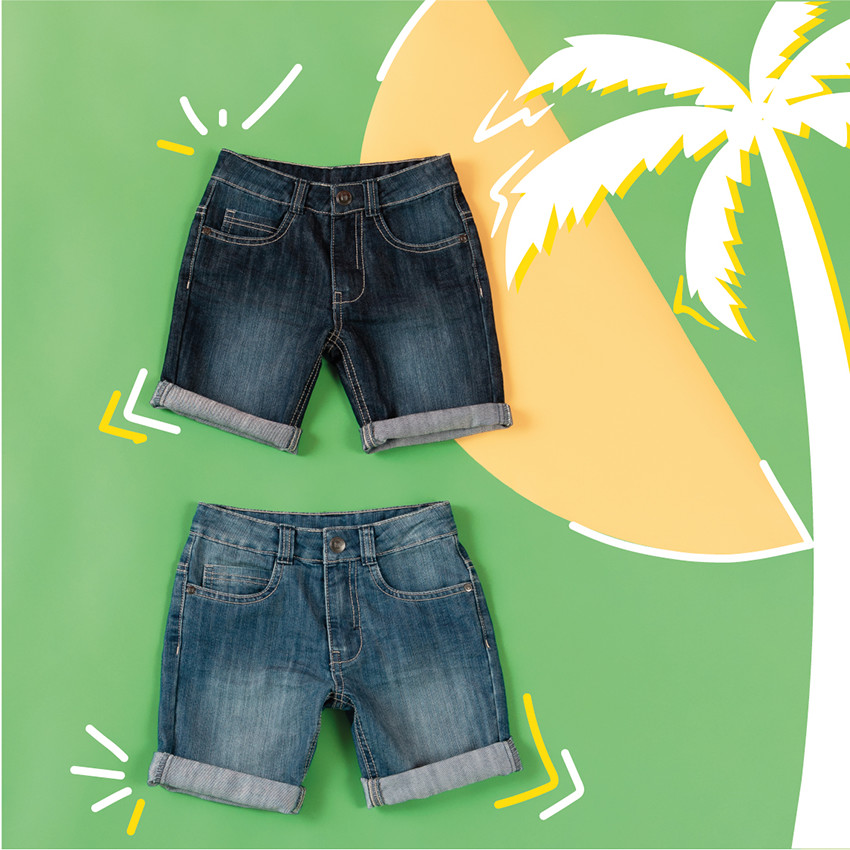 Bermudas vaqueras de efecto desgastado y arrugado 