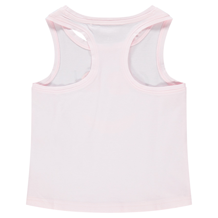 Camiseta de algodón sin mangas con estampado de fantasía por delante 