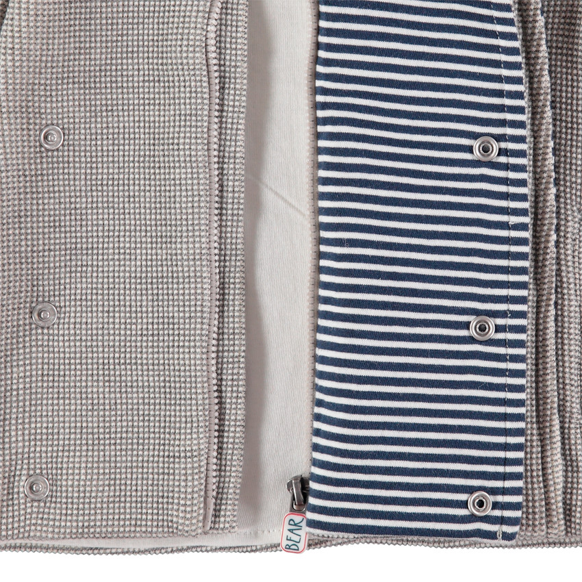 Veste en molleton fantaisie avec ours brodé et oreilles en relief 