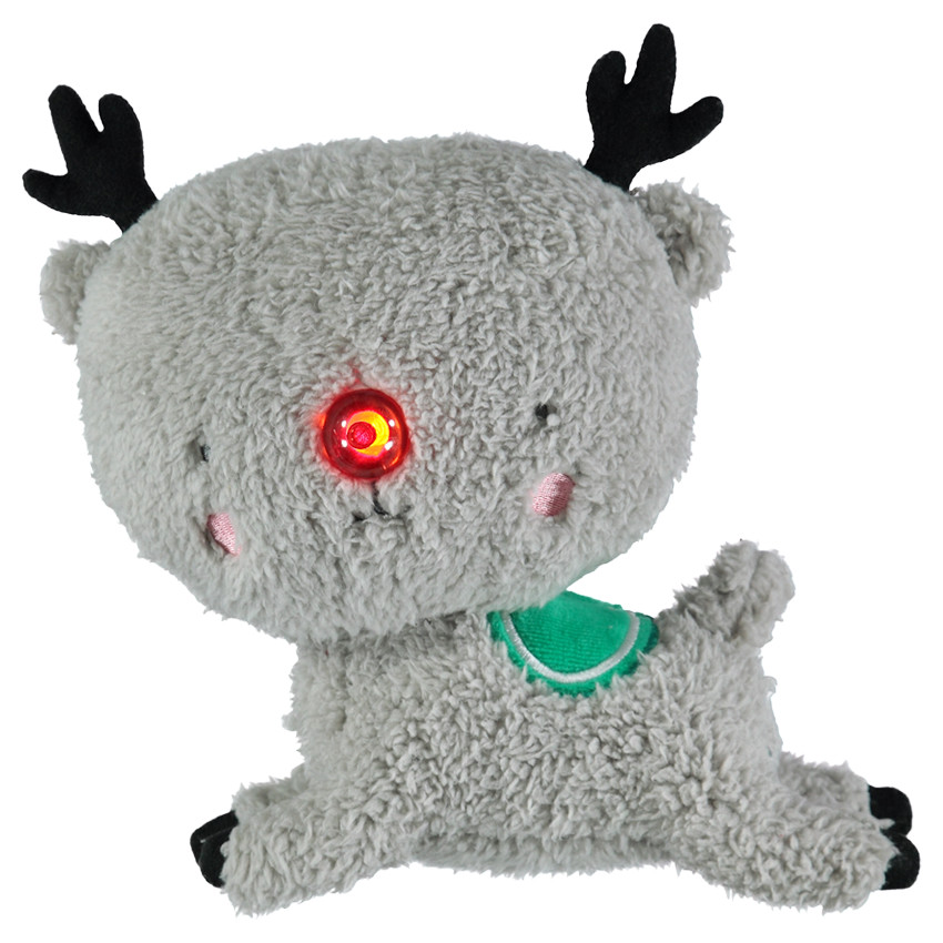 Reno de peluche con nariz luminosa 