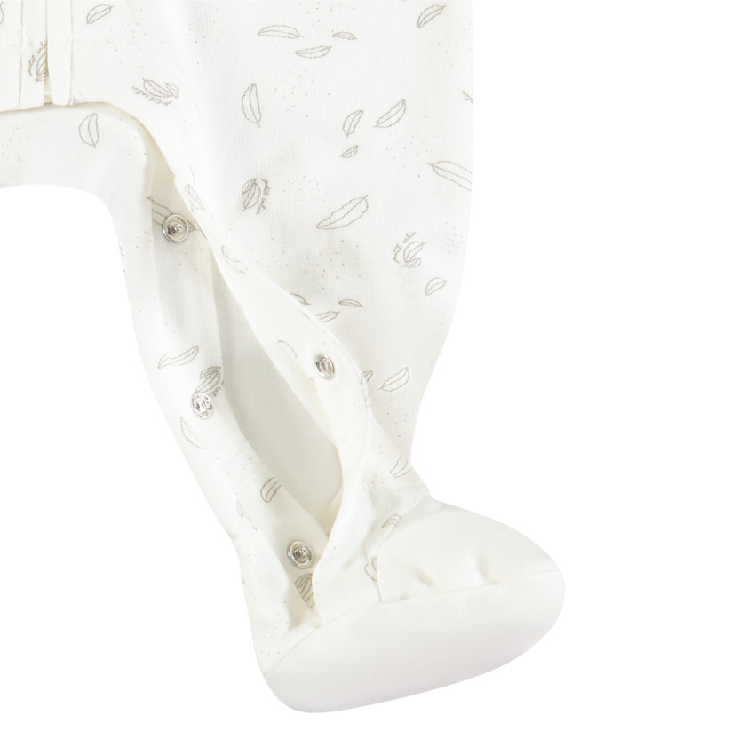 Dors-bien en velours zippé à plumes imprimées 