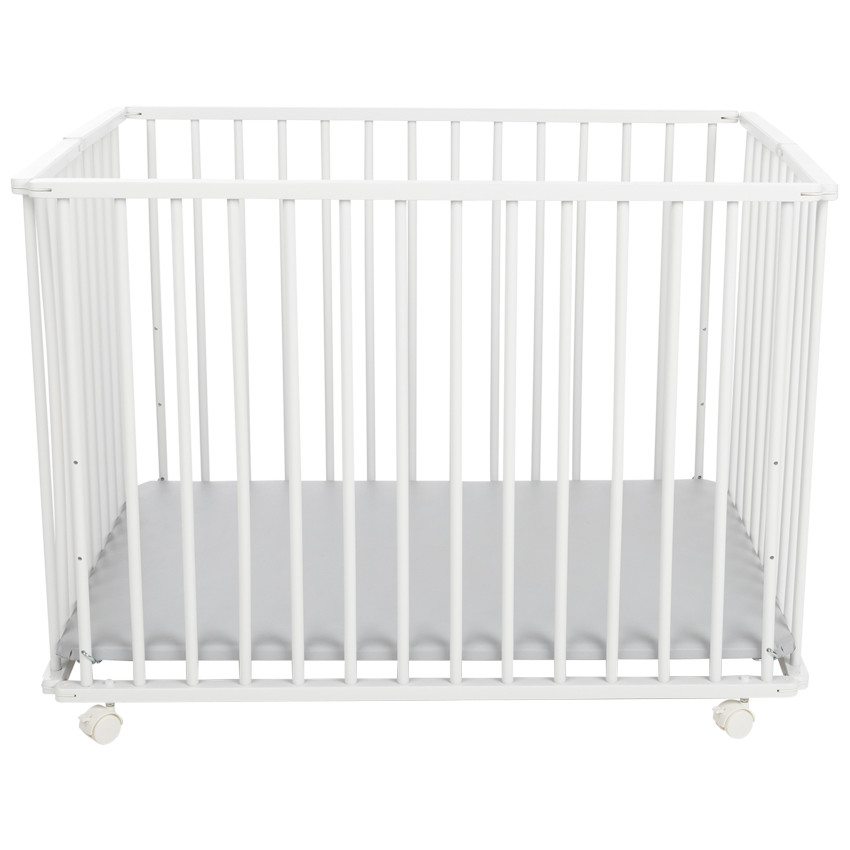 Parque plegable de madera - Blanco 