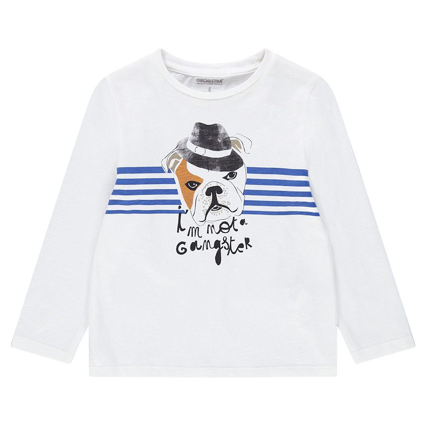 Camiseta de punto de manga larga con estampado de fantasía 