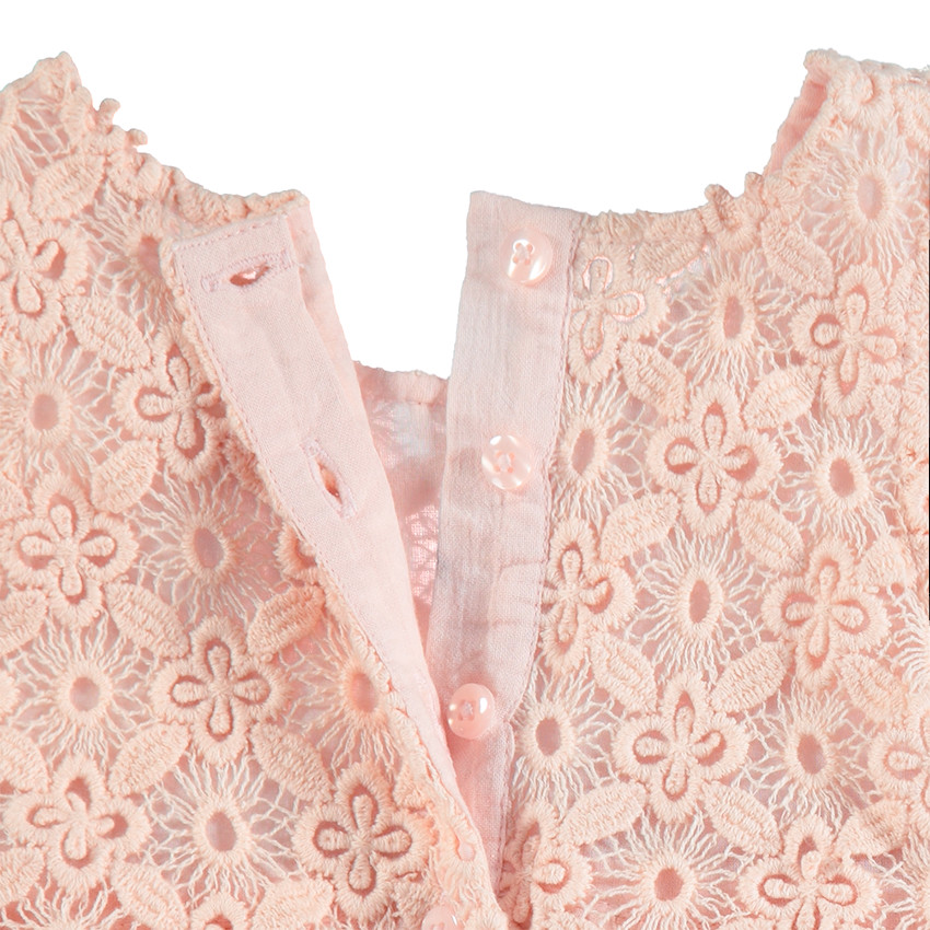 Vestido bimaterial de encaje de crepé  Additional Vestido bimaterial de encaje de crepé