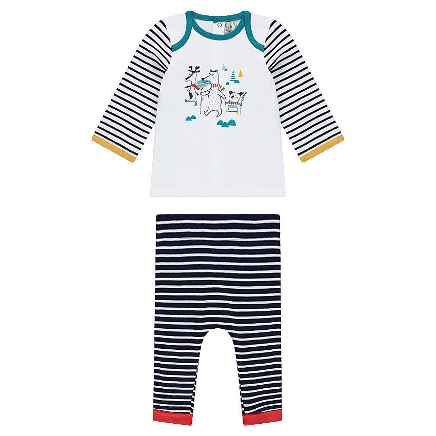 Conjunto de camiseta y pantalón con animales estampados 