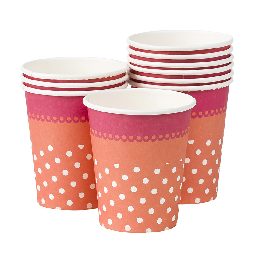 Juego de 10 vasitos de cumpleaños de cartón  