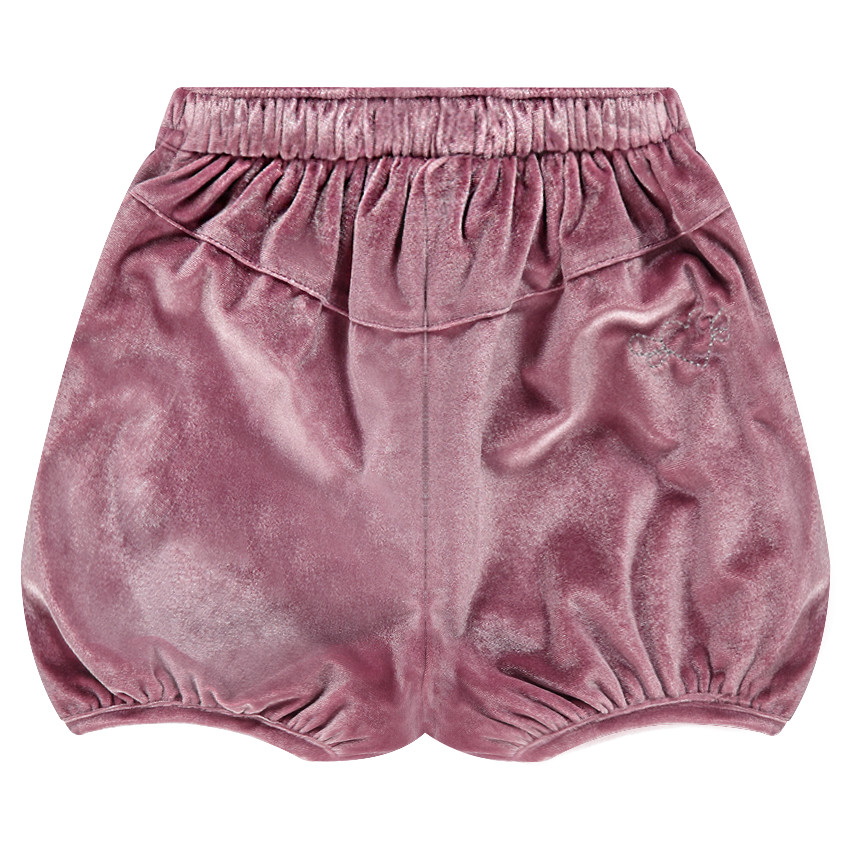 Shorts bombachos en terciopelo arrugado   Additional Shorts bombachos en terciopelo arrugado