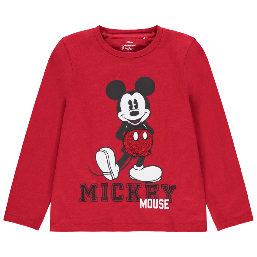 T-shirt manches longues en coton bio print Mickey Disney 