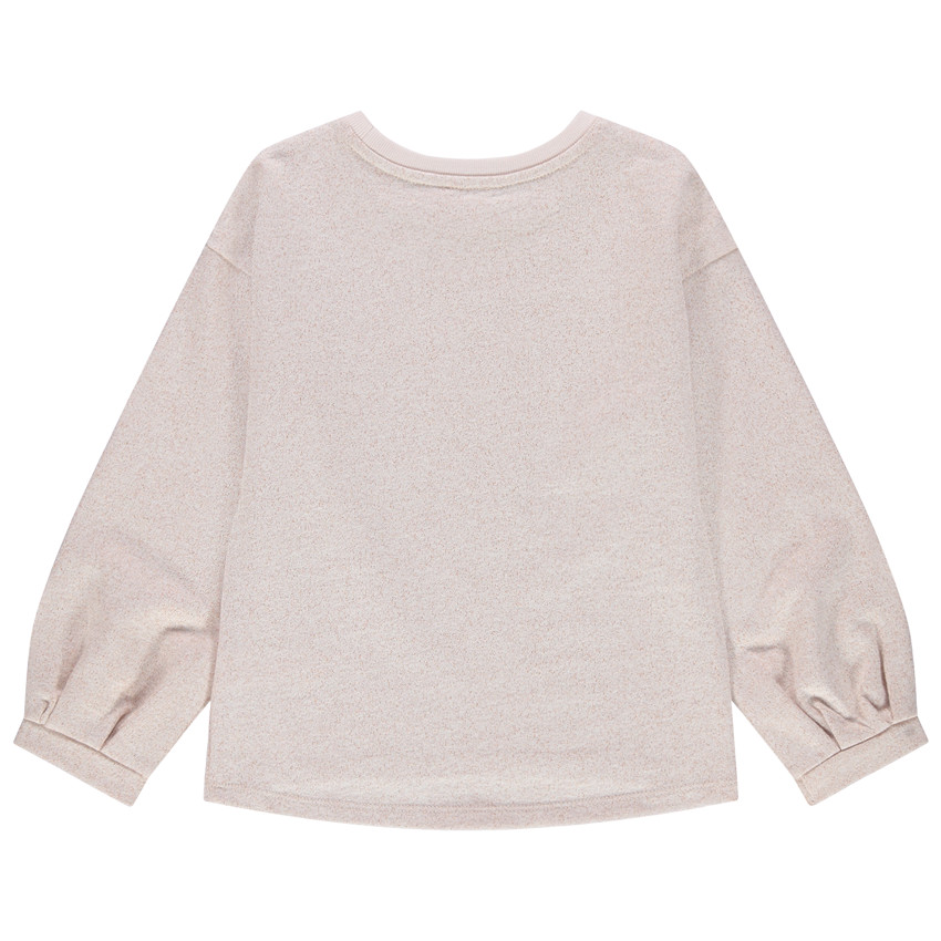 Sudadera de felpa mezclada con hilo brillante e inscripciones con purpurina 