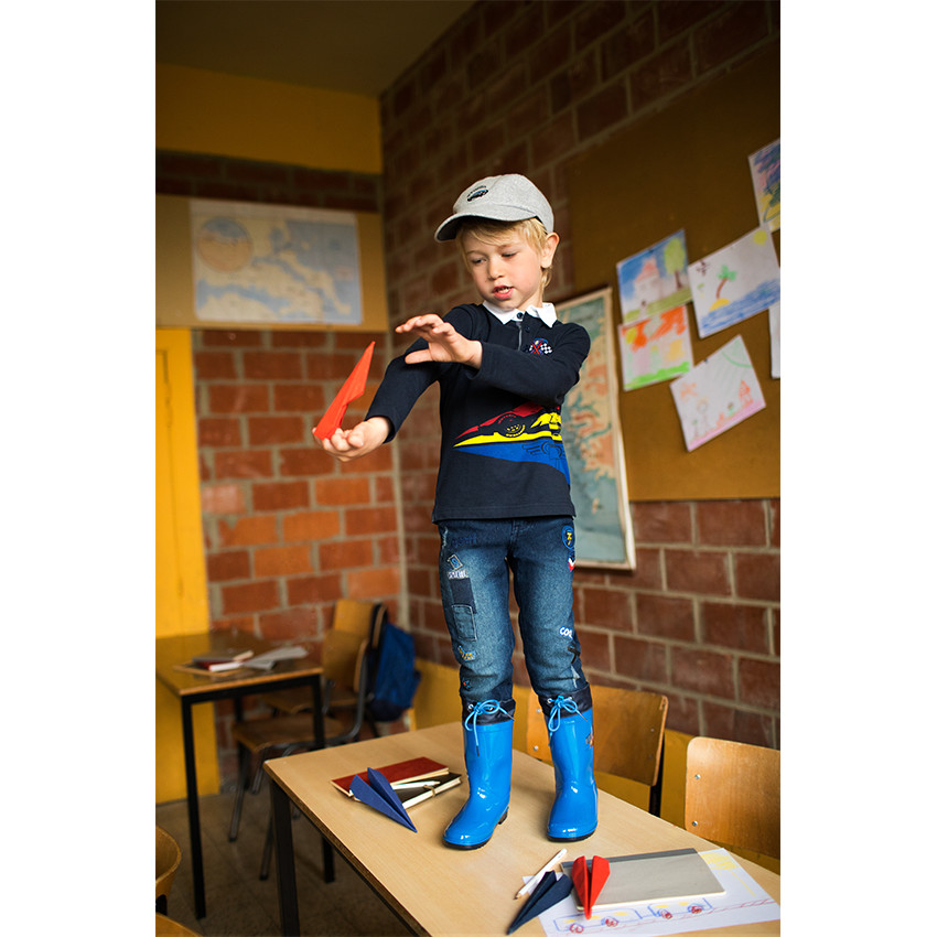 Vaqueros efecto gastado Disney/Pixar® con parches cosidos de Cars 