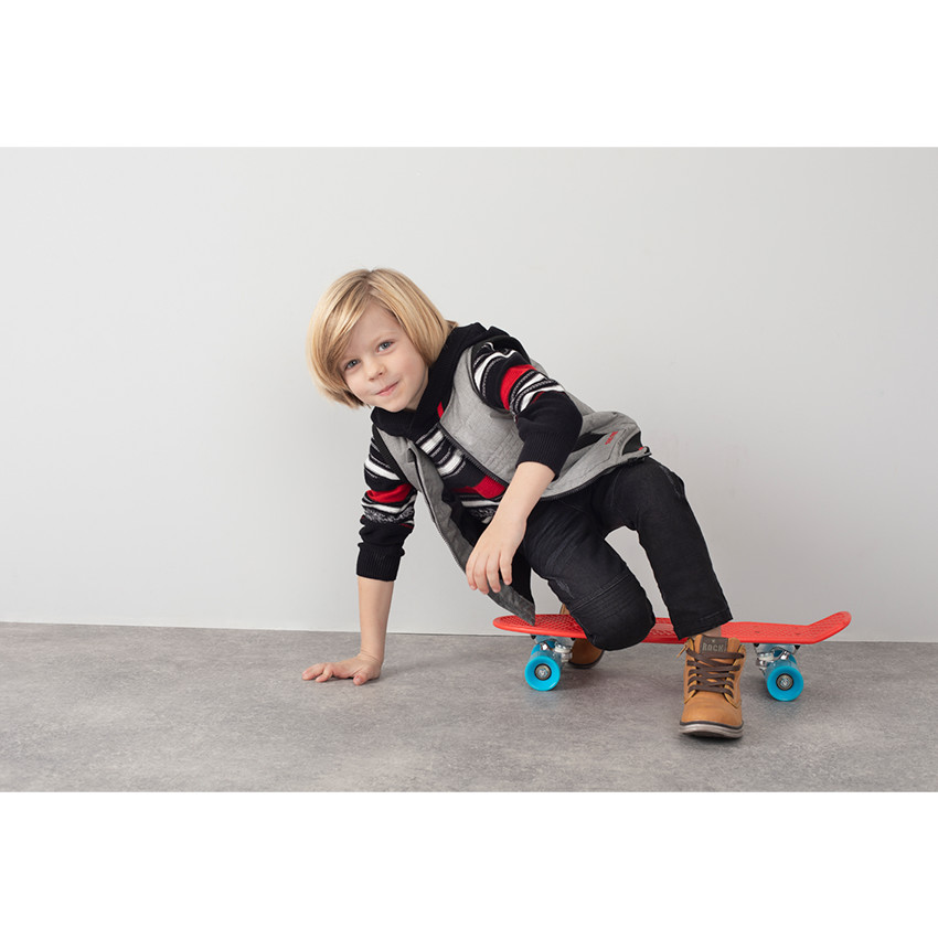 Jersey con capucha de punto con rayas que contrastan 