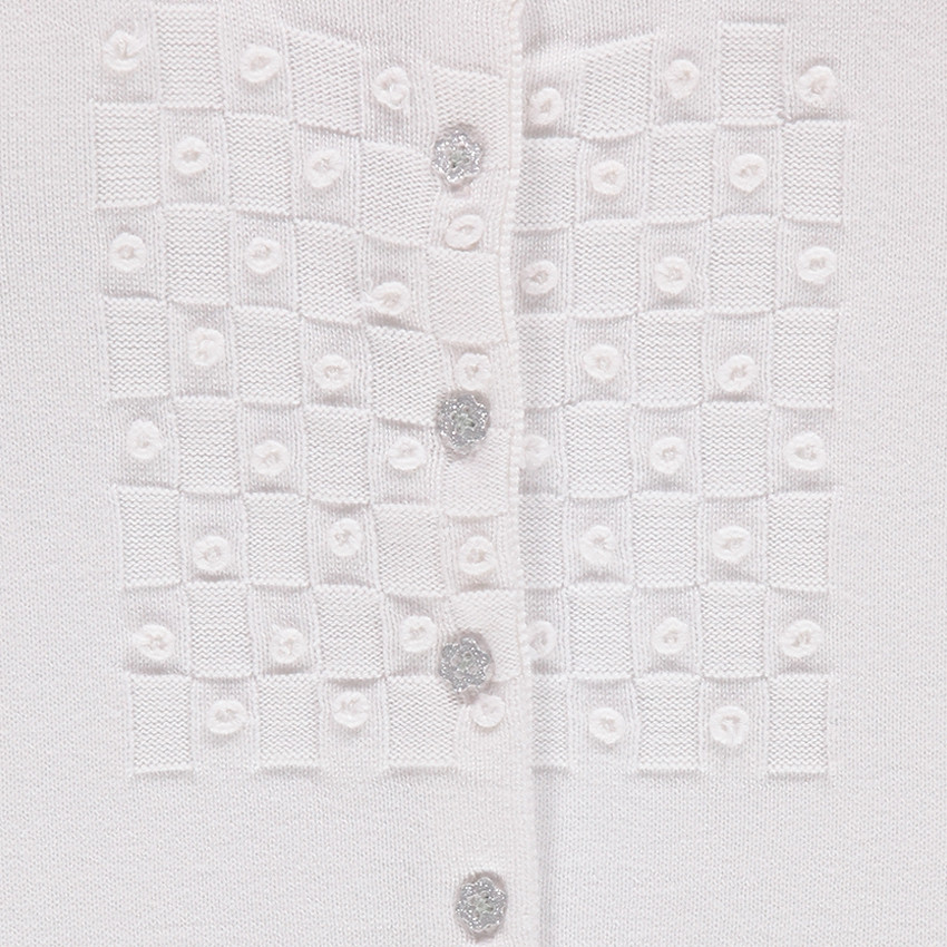 Chaqueta suave con malla en relieve y botones brillantes 